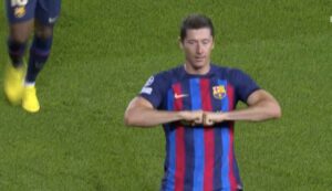 Robert Lewandowski w meczu FC Barcelony