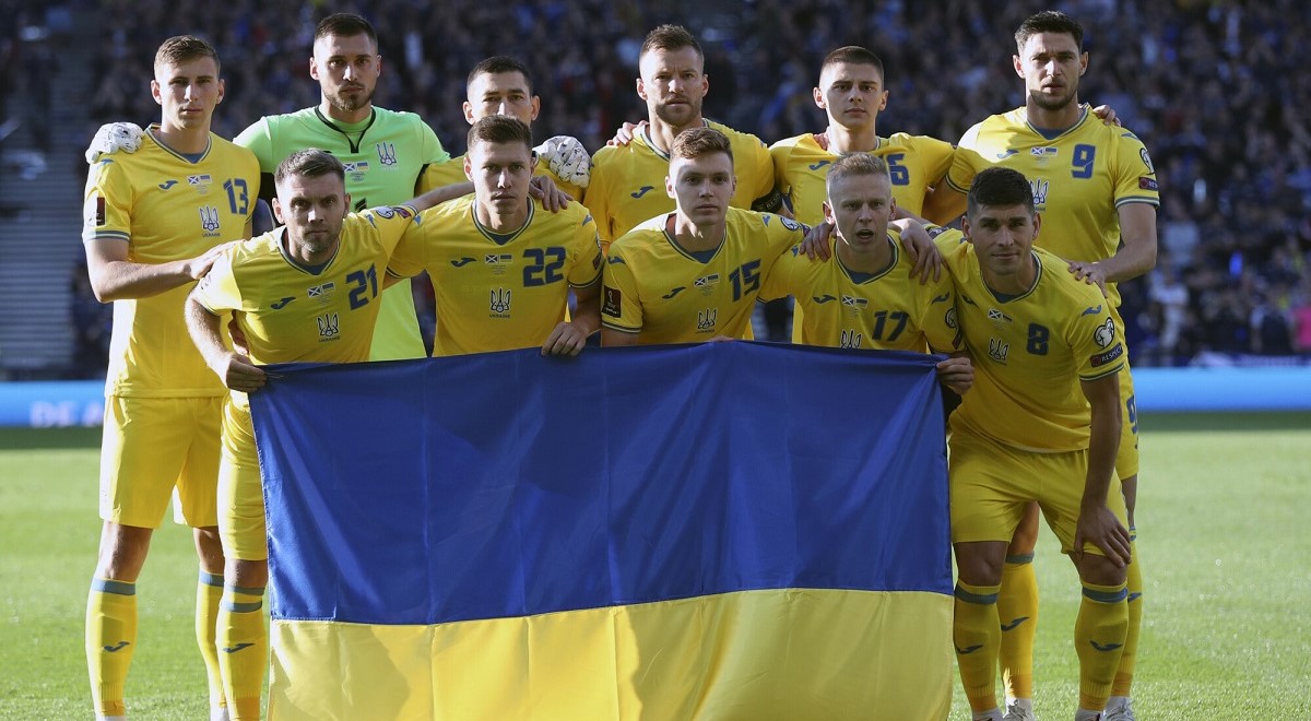 Ukraina Piłkarze przed meczem