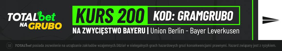 Bayer Leverkusen wygra z Unionem Berlin - promocja Totalbet