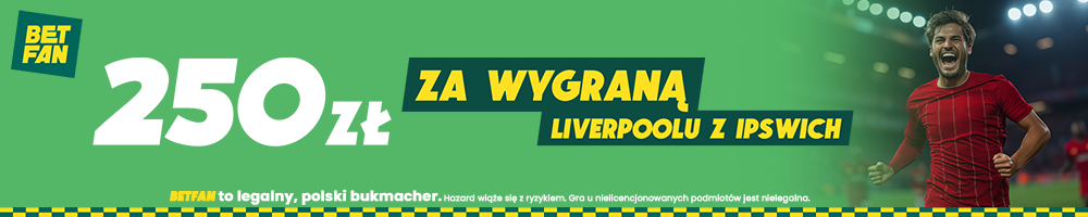 Liverpool vs Ipswich - promocja bukmachera Betfan