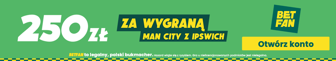 Freebet za wygraną Manchesteru City z Ipswich