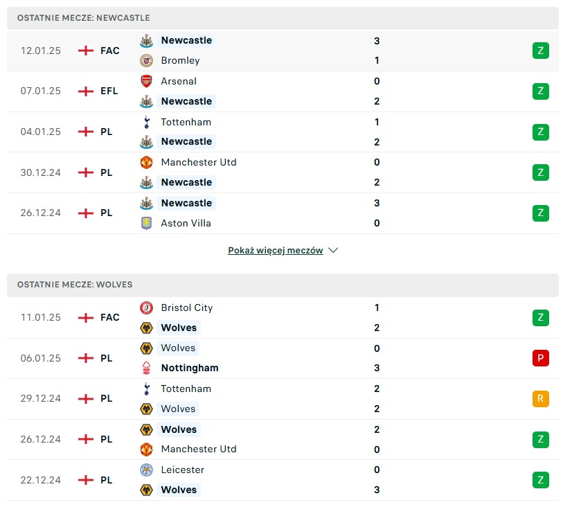 Newcastle - Wolverhampton statystyki na typy