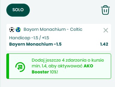 Bayern Monachium vs Celtic typy bukmacherskie