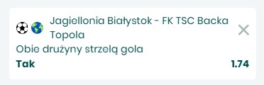 Jagiellonia Białystok vs TSC Backa Topola typy bukmacherskie