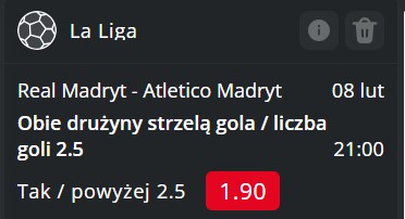 Real Madryt vs Atletico Madryt typy bukmacherskie