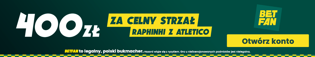 Promocja 400 zł za celny strzał Raphinhi baner