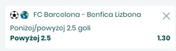 FC Barcelona - Benfica typy bukmacherskie