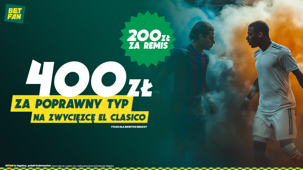 400 zł za poprawny typ na zwycięzcę El Clasico
