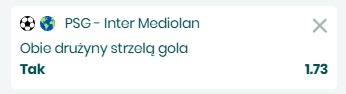PSG - Inter typy bukmacherskie
