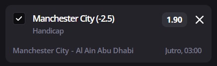 Manchester City - Al-Ain typy bukmacherskie